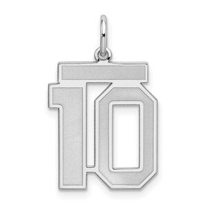 Sterling Silver, Jersey Collection, Medium Number 10 Pendant